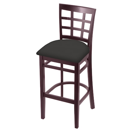Holland Bar Stool Co 25" Counter Stool, Dark Cherry Finish, Canter Iron Seat 313025DC008